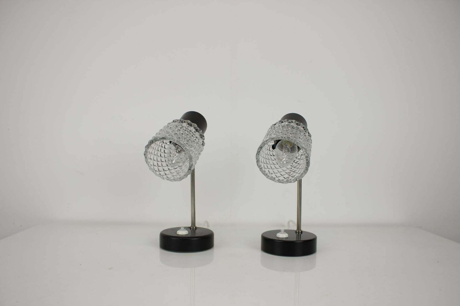1960s Pair Of Table Lamps By Kamenický šenov, Czechoslovakia photo vintage