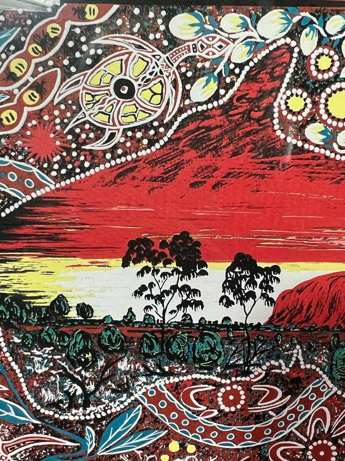 Australian Bulurru Aboriginal Artwork Titled 'Ngura Our Land' By Artist Tjinta photo vinterior
