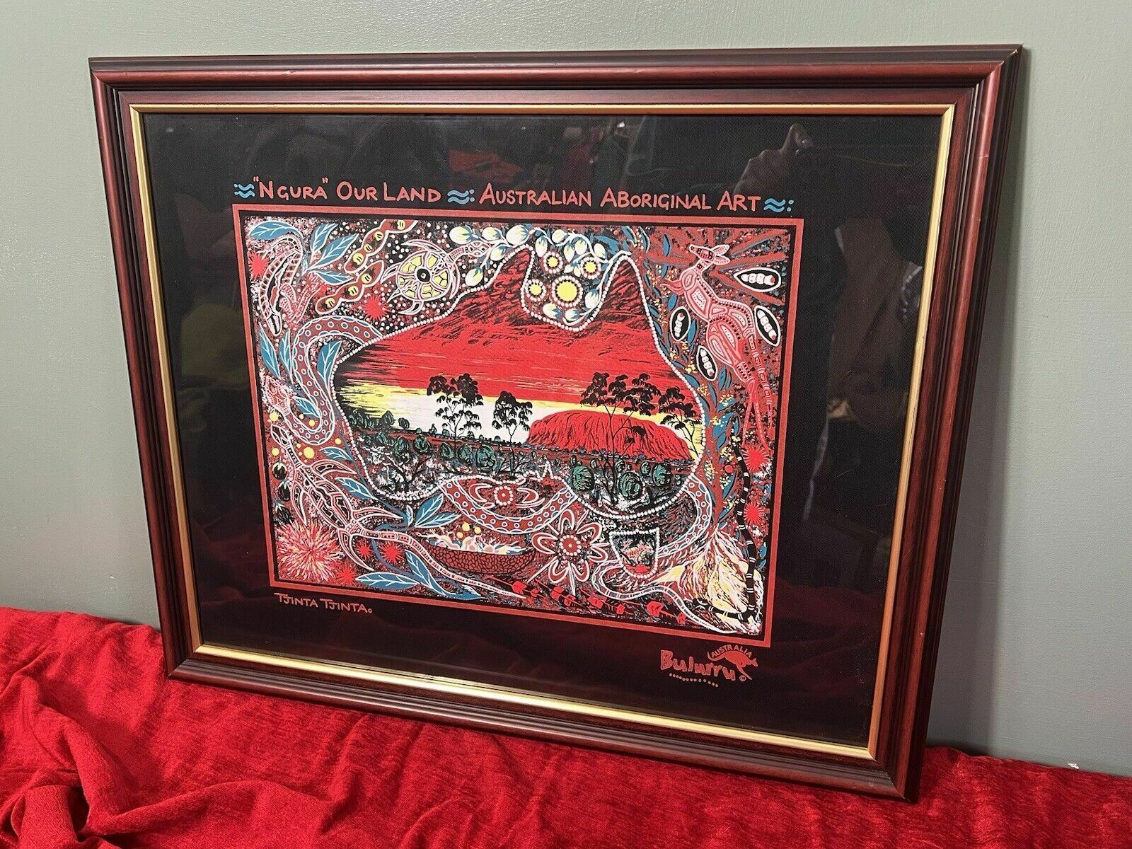 450.0 Australian Bulurru Aboriginal Artwork Titled 'Ngura Our Land' By Artist Tjinta photo