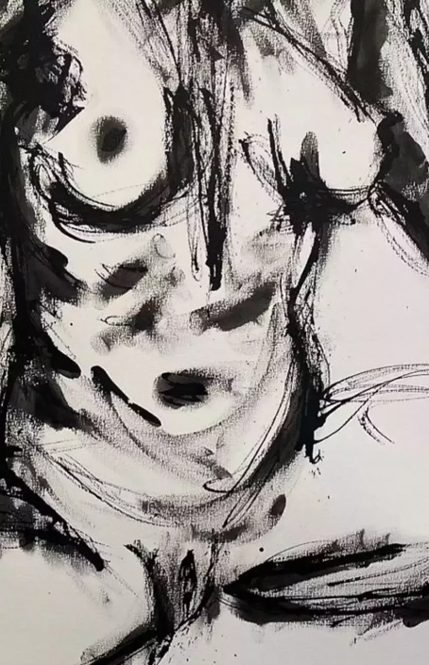 Ulla Martinmaki, Nude Painting, Mixed Media, 21st Century Finland
