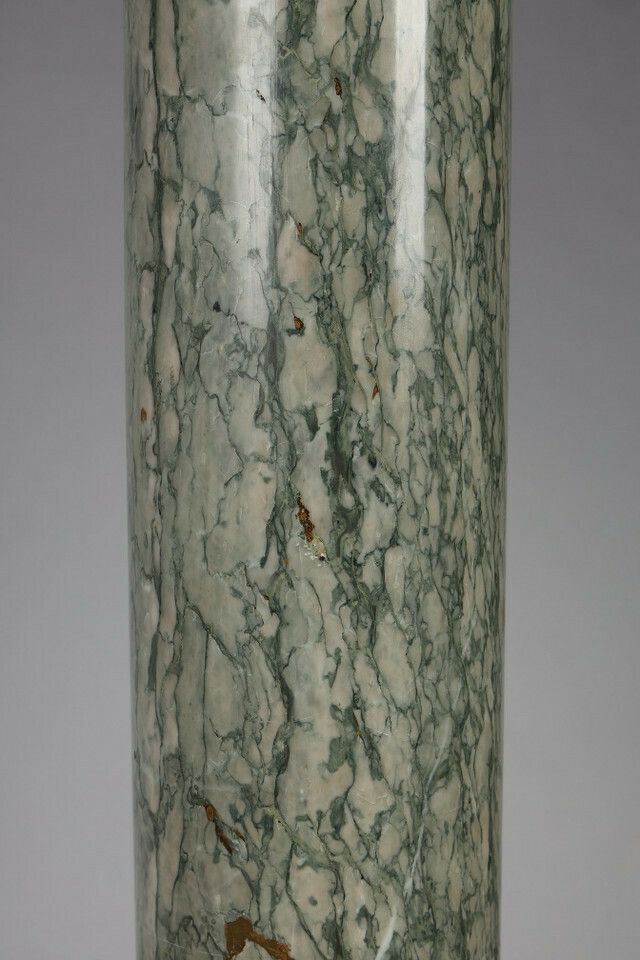 Pair Of Columns In Green Estours Marble And Light Green Base With Corinthian Capitals photo buy
