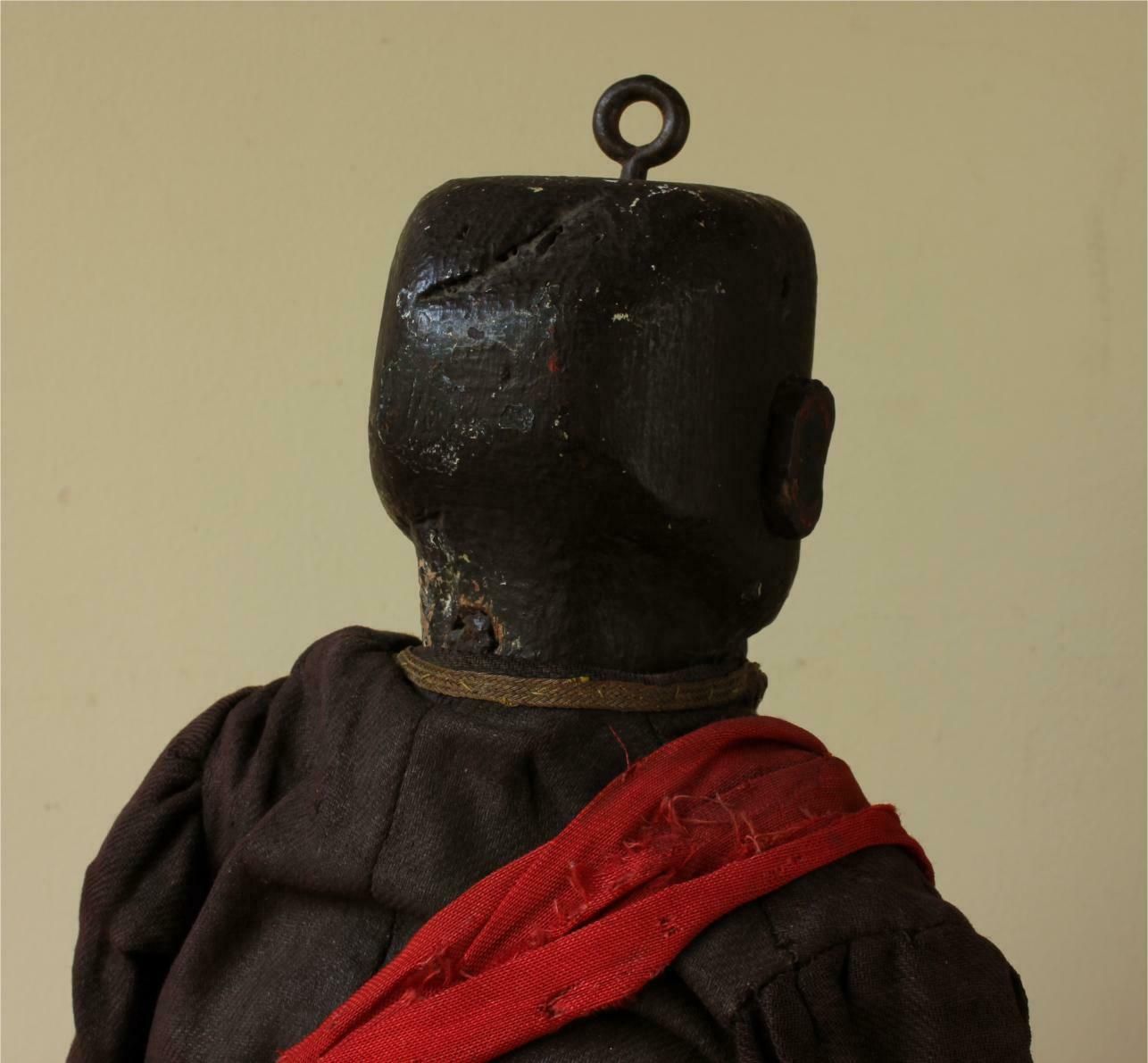 Home Decor Antique Puppet Figure. Marionette Black Man. Folk Art Mannequin Doll. photo