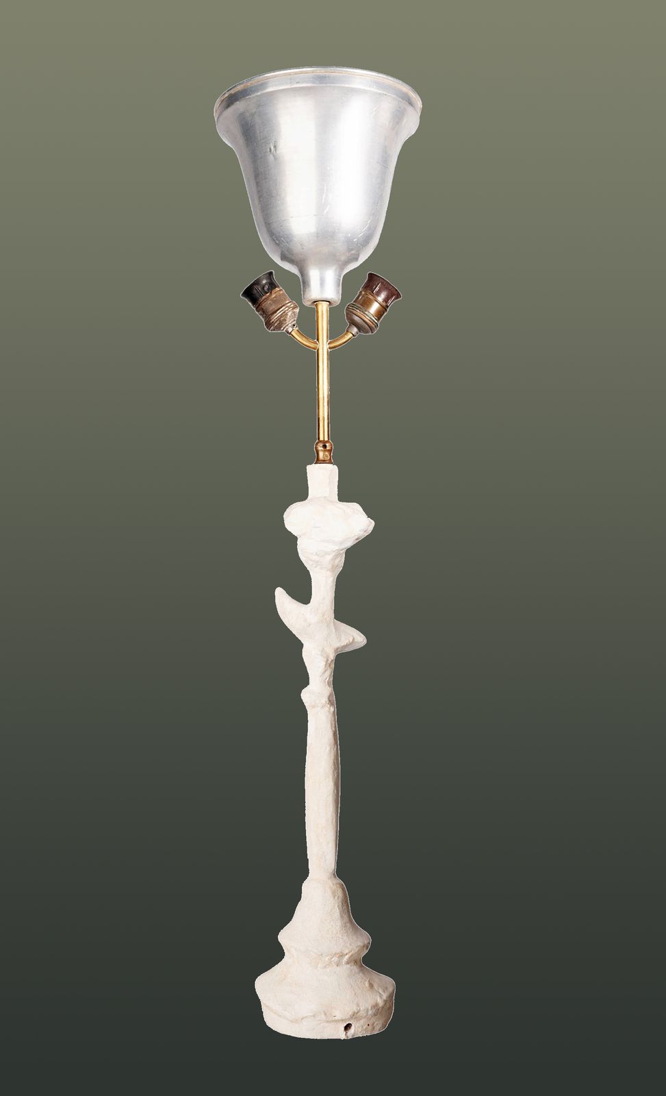 photo furniture 1940s Expressionist Plaster And Brass Sculptural Lamp 'Tête De Femme' Designed By Alberto Giacometti, France