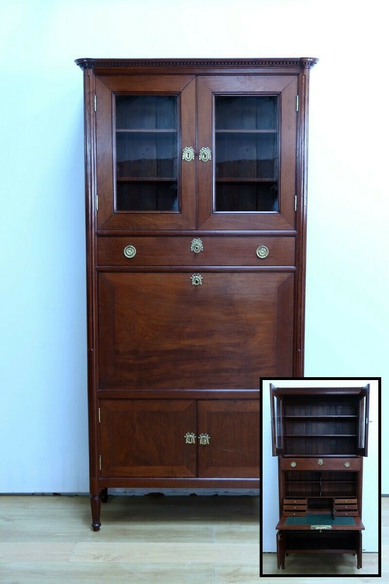 Mahogany Guillotine Secretary, Louis XVI Period – Late 18th Century