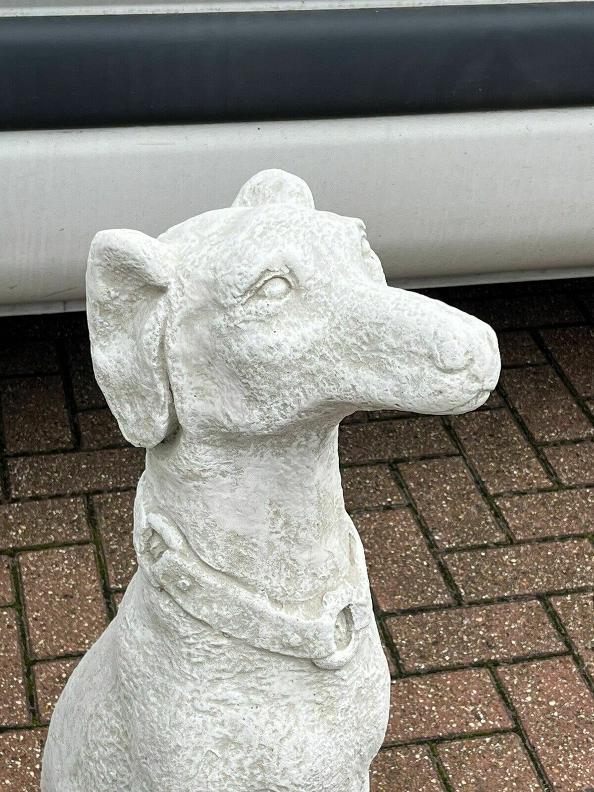 Life Size Pair Of Garden Seated Dog Statues, Great Look. Very Heavy. photo Art