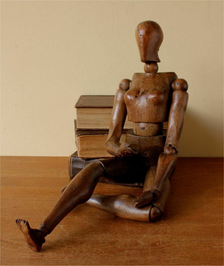 Female Artist Lay Figure. Wood Articulated Mannequin Doll. 19th Century. photo 2250.0