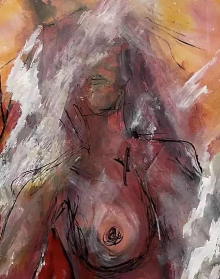 Ulla Martinmaki, Nude Painting, Mixed Media, 21st Century Finland photo for sale