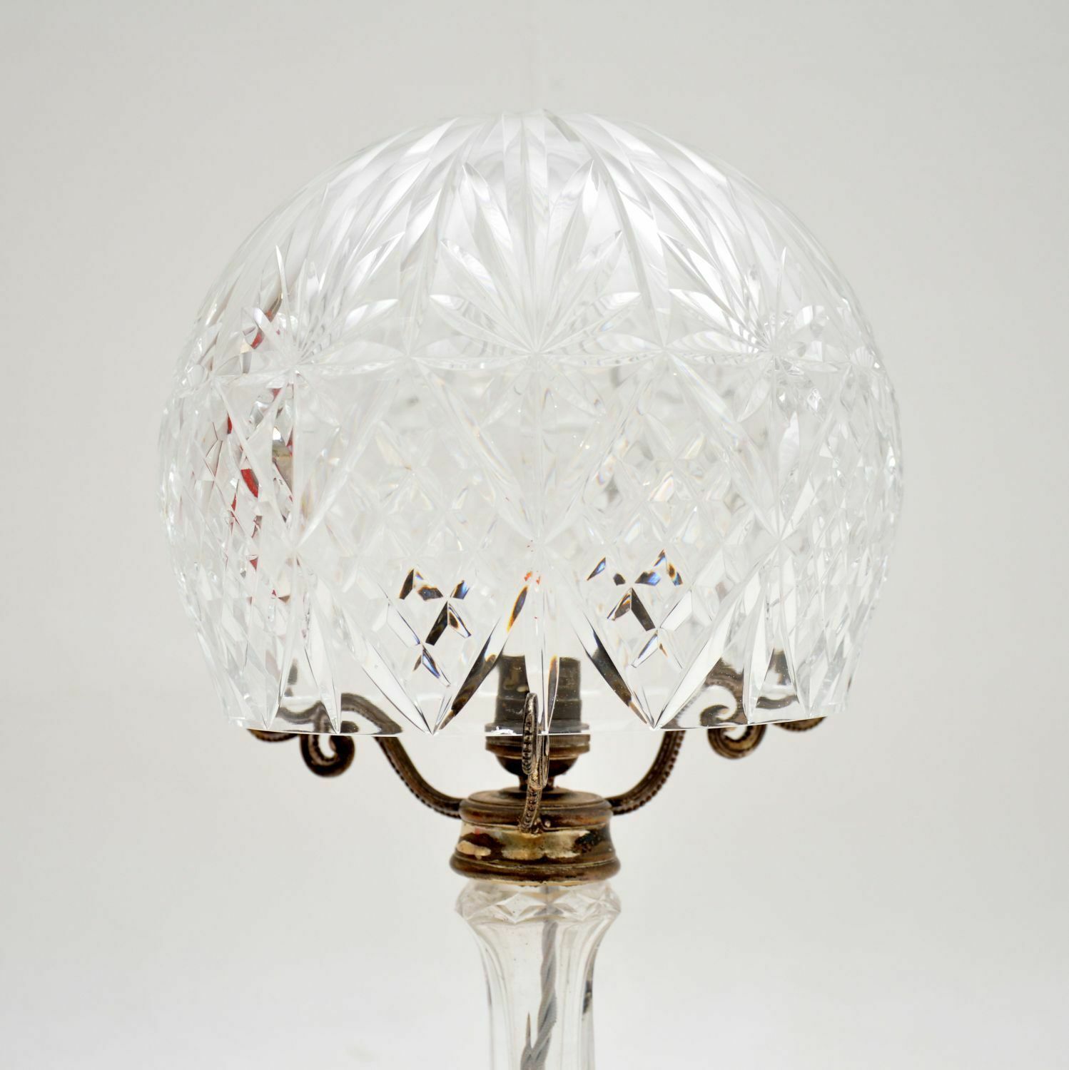 Antique Crystal Glass Table Lamp photo for sale