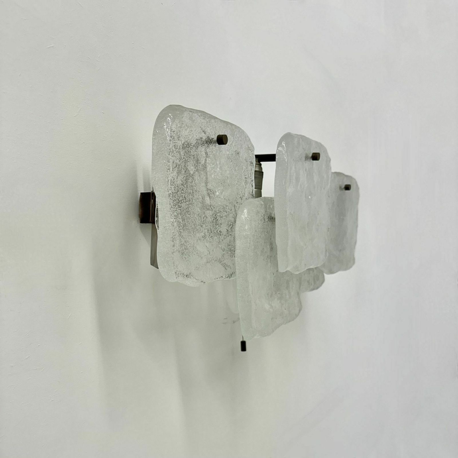 photo furniture Modernist Frosted Ice Glass Wall Lamp Attributed To J. T. Kalmar For Kalmar, 1960s
