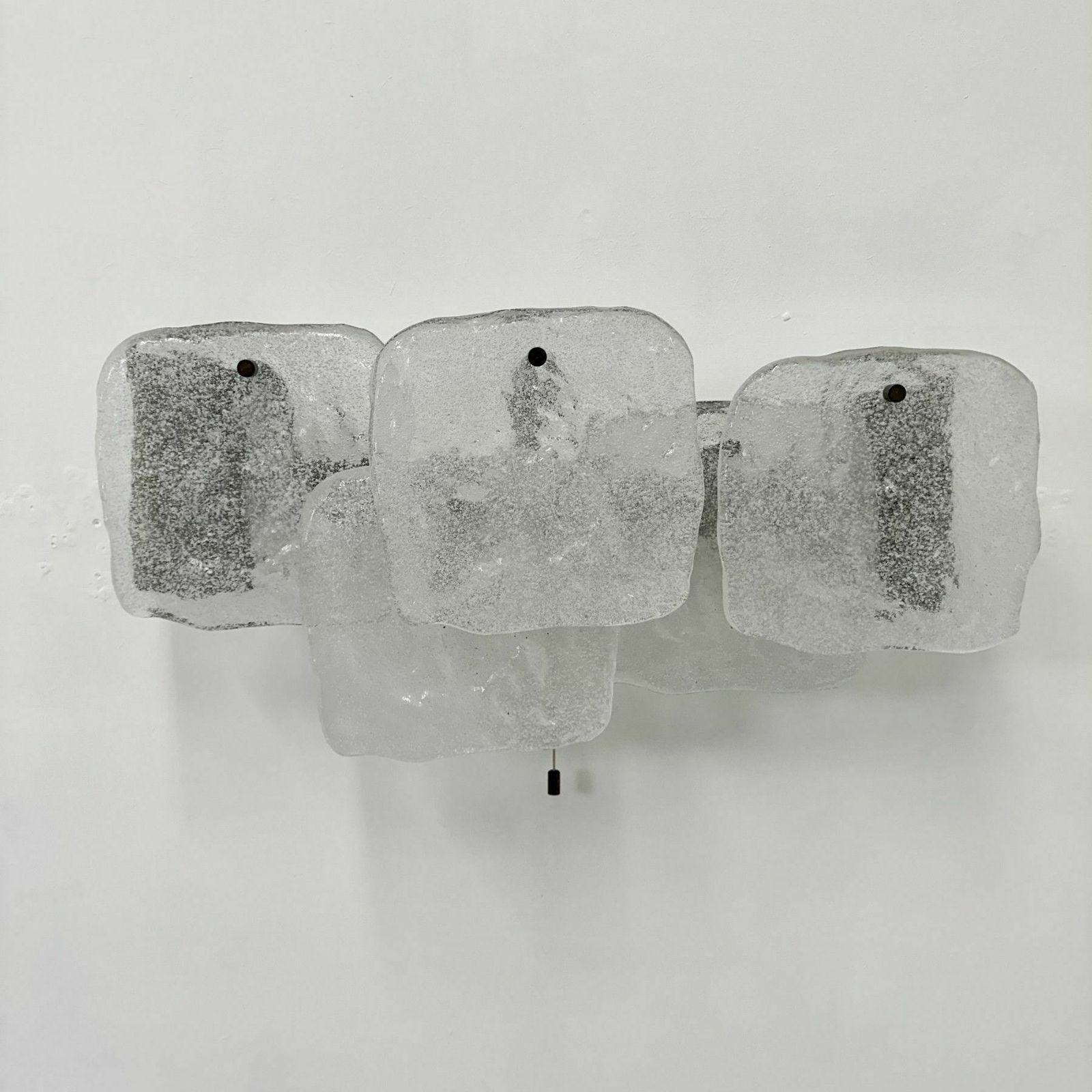 Lighting Modernist Frosted Ice Glass Wall Lamp Attributed To J. T. Kalmar For Kalmar, 1960s photo