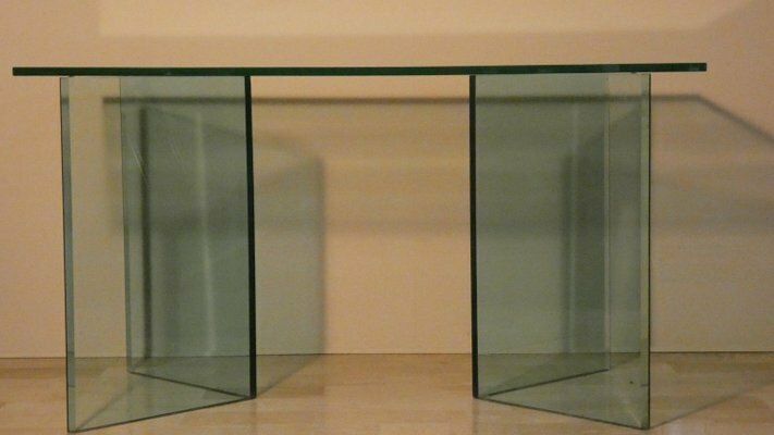 Bacco Transparent Glass Desk Attributed To Tonelli, Italy, 1980s photo buy