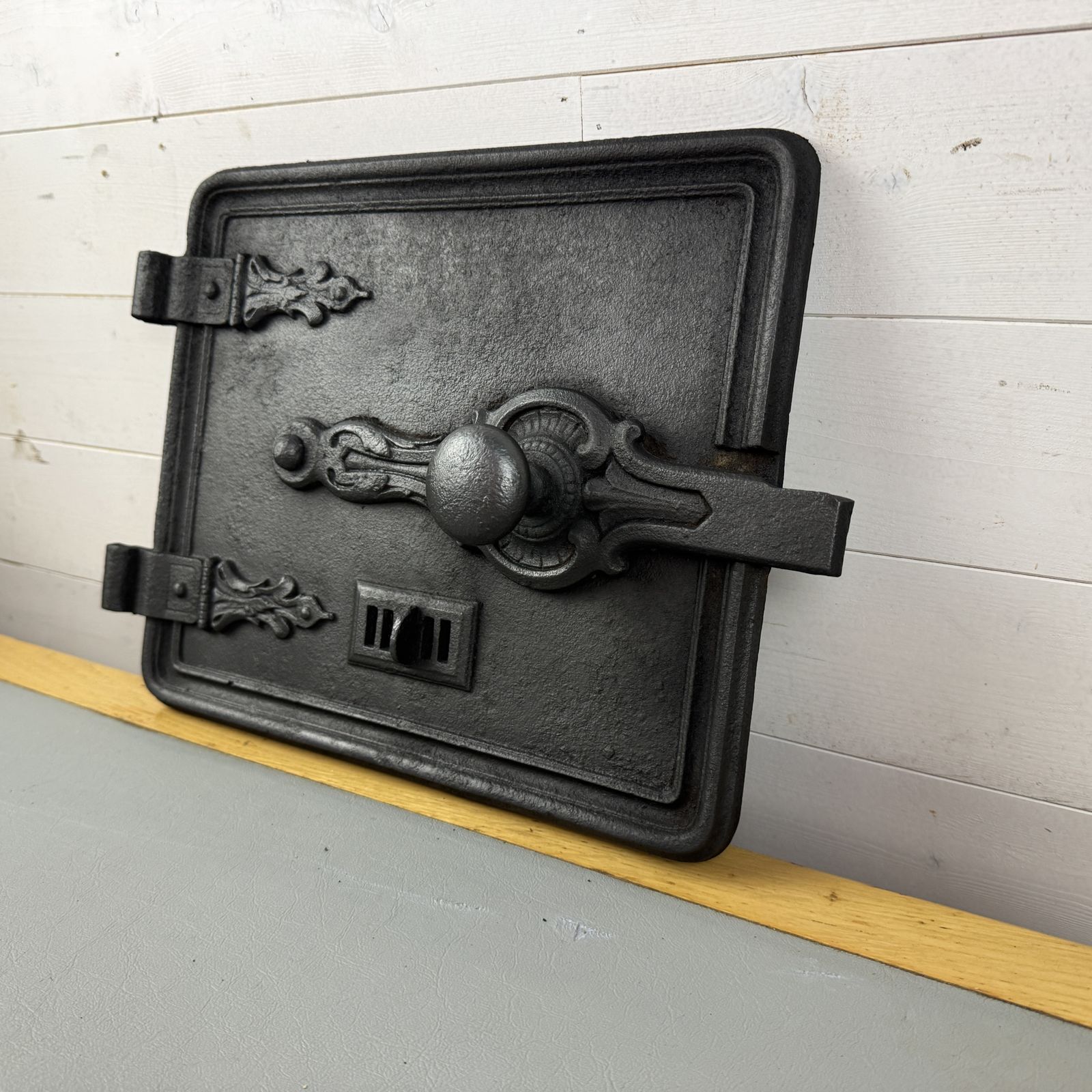 Antique Cast Iron Range Door, 1800s photo furniture