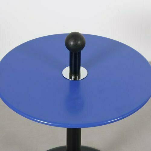 Very Rare Blue Metal Side Table For Ikea, Sweden 1993 photo furniture