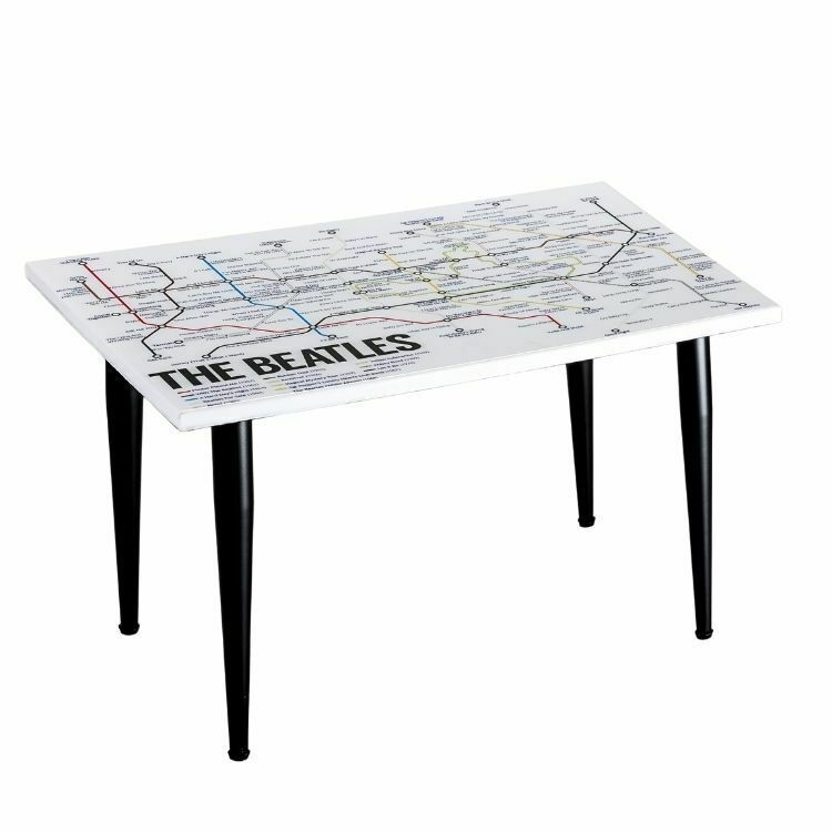 Handcrafted Beatles Song Map Resin Coffee Table – Music Inspired Art With Glossy Epoxy Top & Metal Legs For Living Room & Offices photo furniture