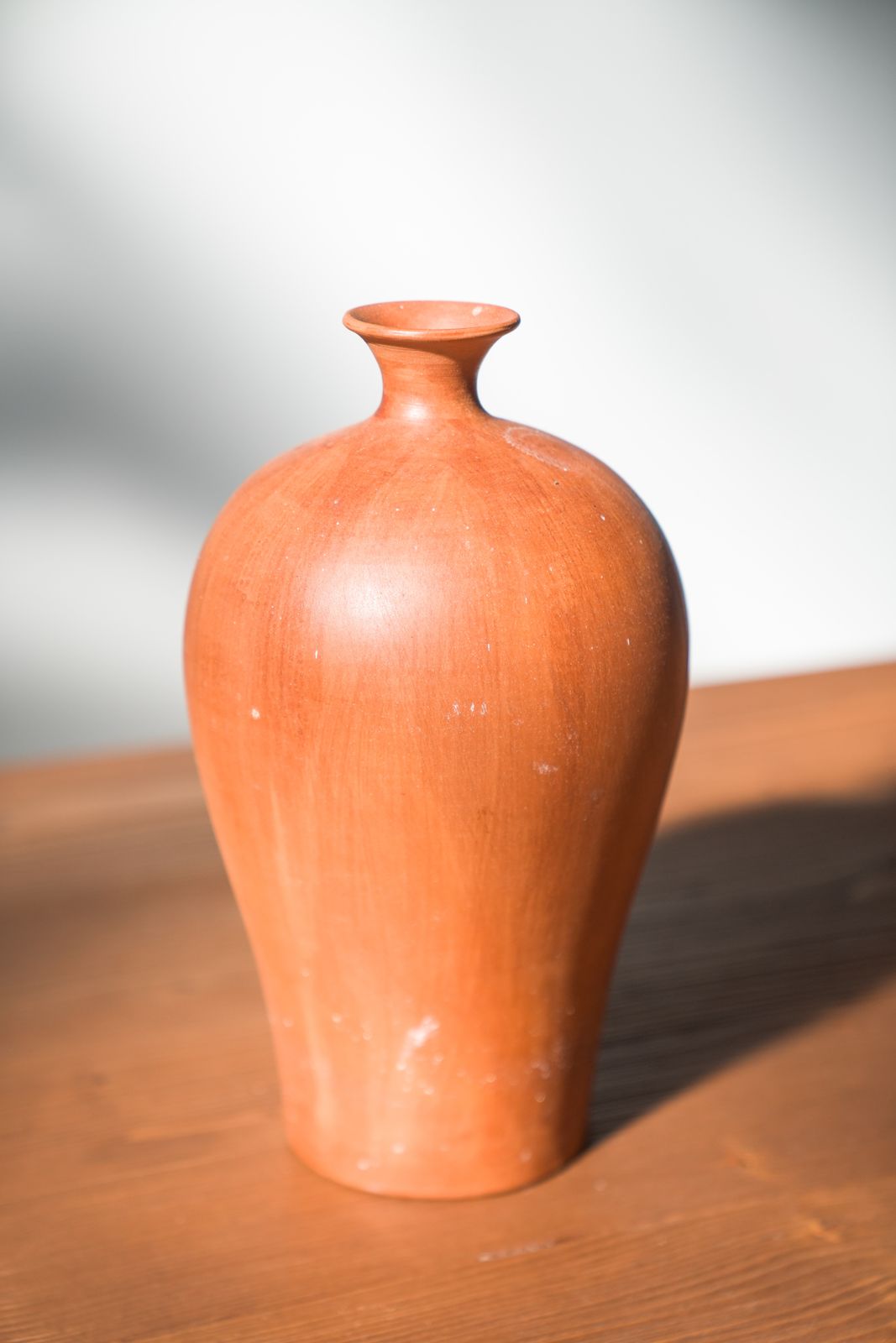 photo for sale Pair Of 1980s 90s Terracotta Vases – Minimalist Organic Shapes