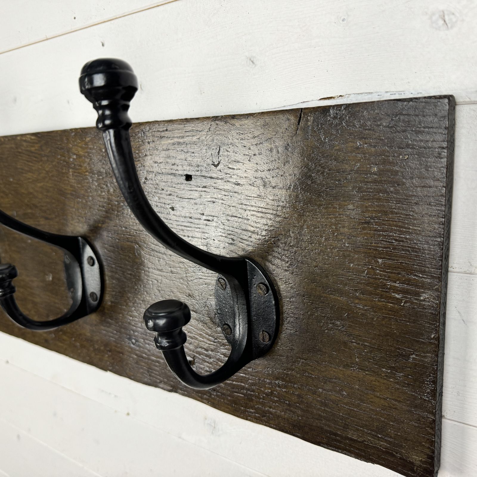 Set Of 5 Victorian Style Coat And Hook Hats On Antique Oak Board photo buy