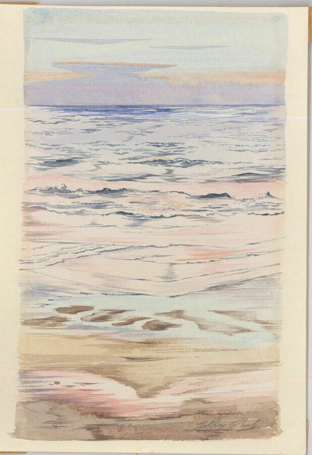 Geoffrey Plant (1939 2000) 20th Century Watercolour, Sunset At Sea photo furniture