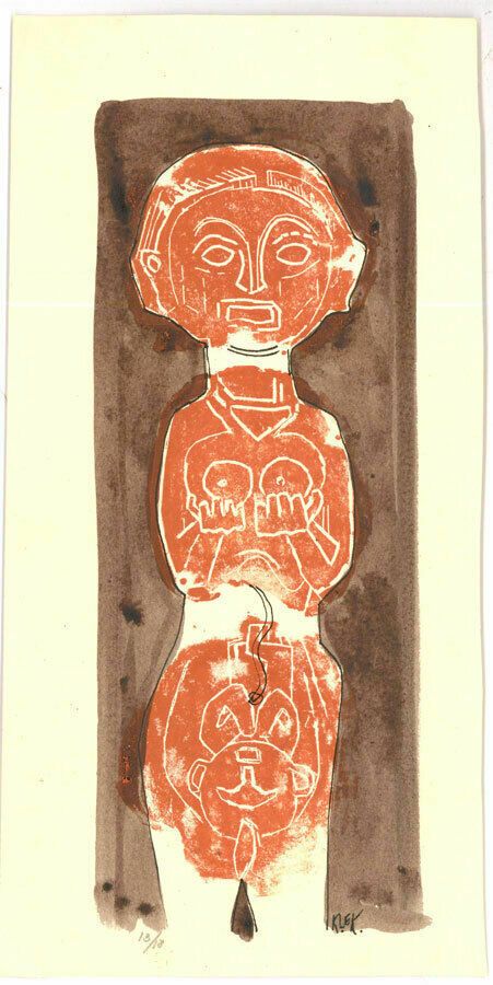 Karel Lek (1929 2020) Mid 20th Century Mixed Media, Female Totem III photo furniture