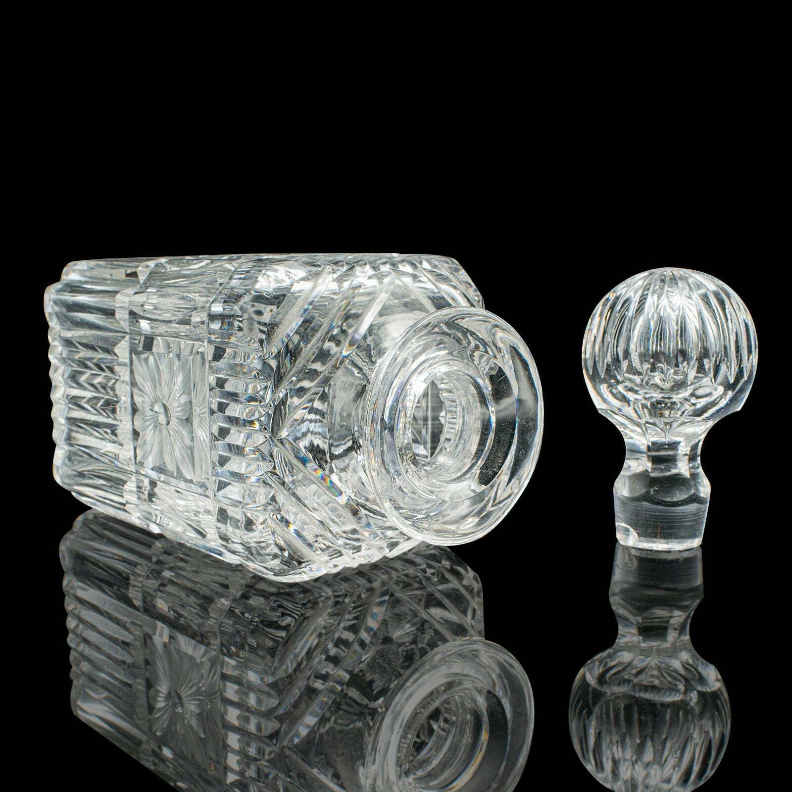 Antique Decanter Service, English, Crystal Glass, Pair, Mappin & Webb, Edwardian photo vintage