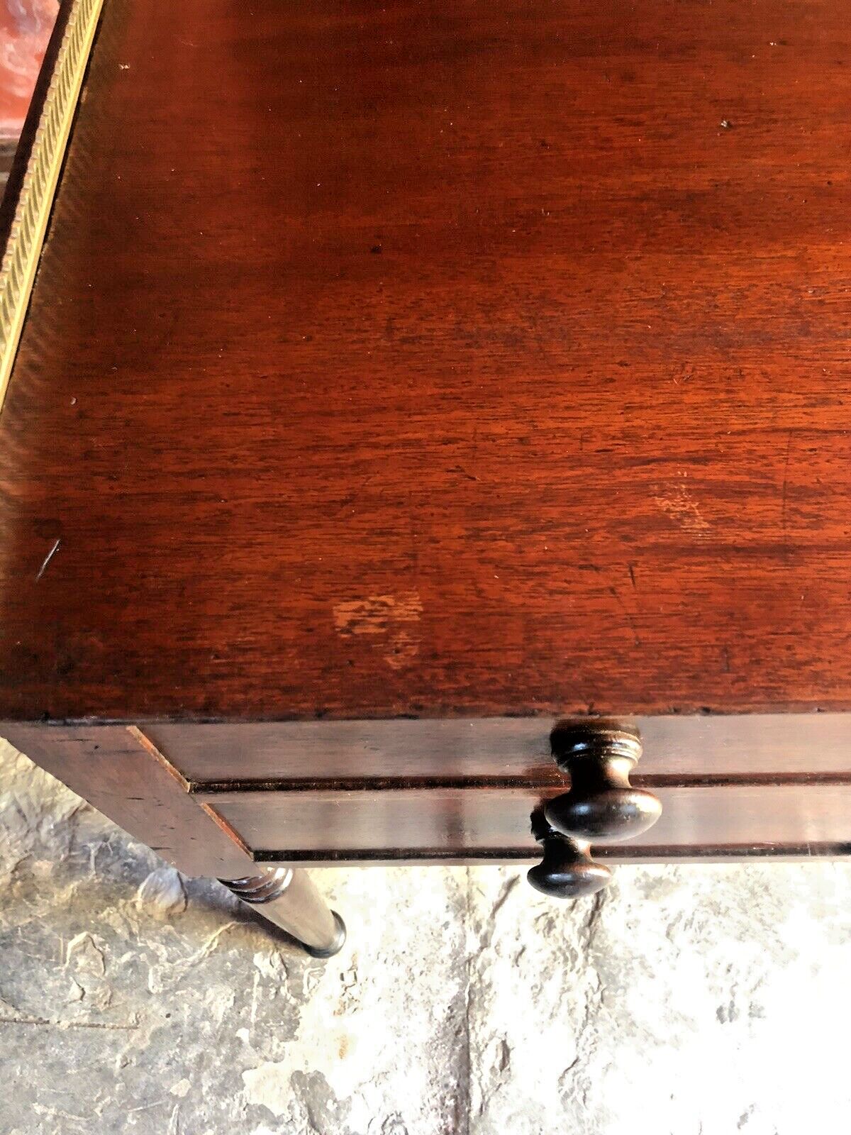 photo vinterior Antique Mahogany Period Brass Gallery Lady's Office Writing Desk