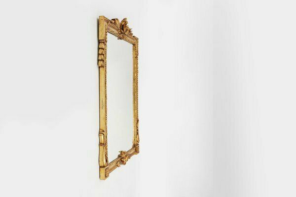 Gilted Carved Wooden Wall Mirror, Belgiums 1950s photo buy