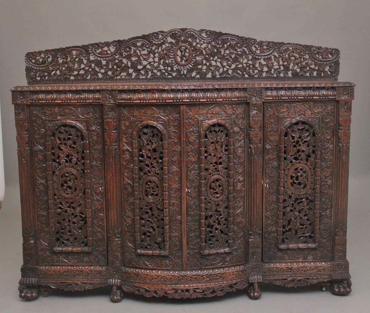 19th Century Anglo Indian Carved Cabinet