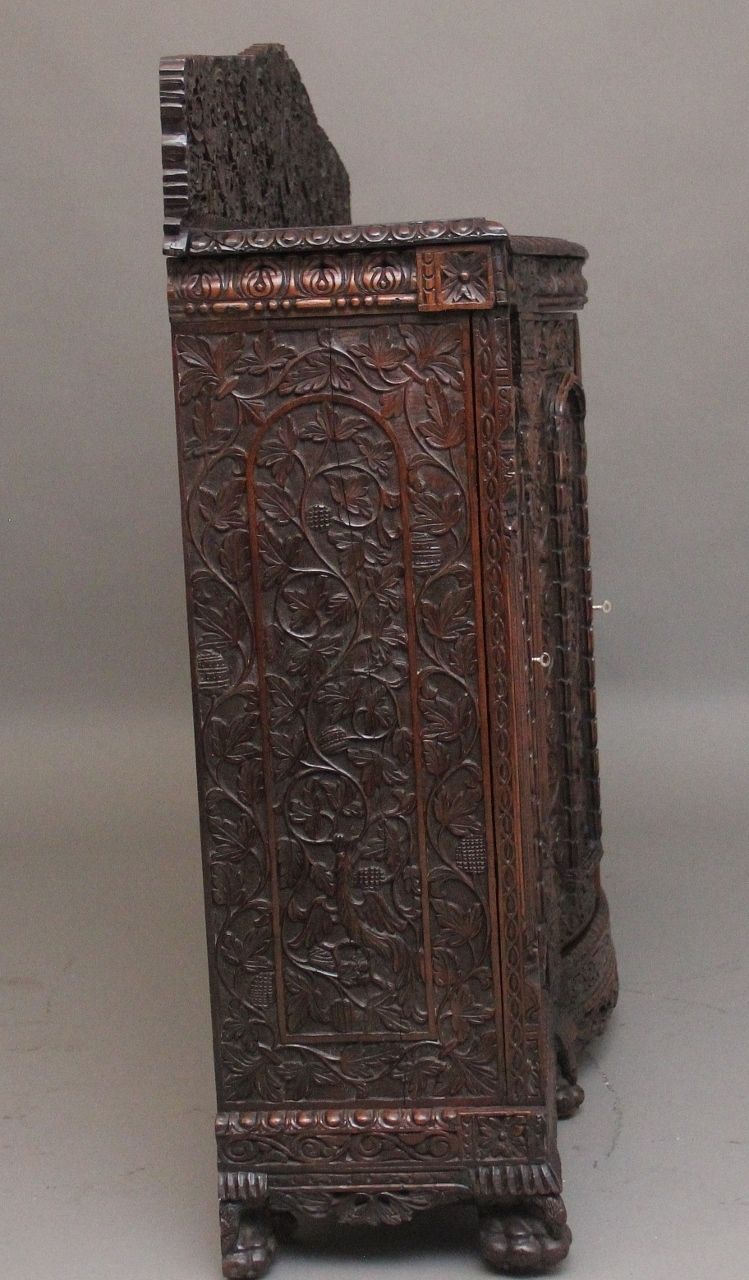 Furniture 19th Century Anglo Indian Carved Cabinet photo