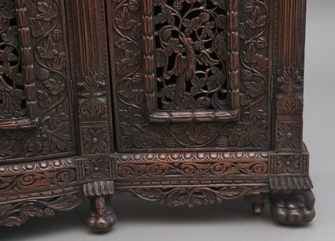 photo buy 19th Century Anglo Indian Carved Cabinet