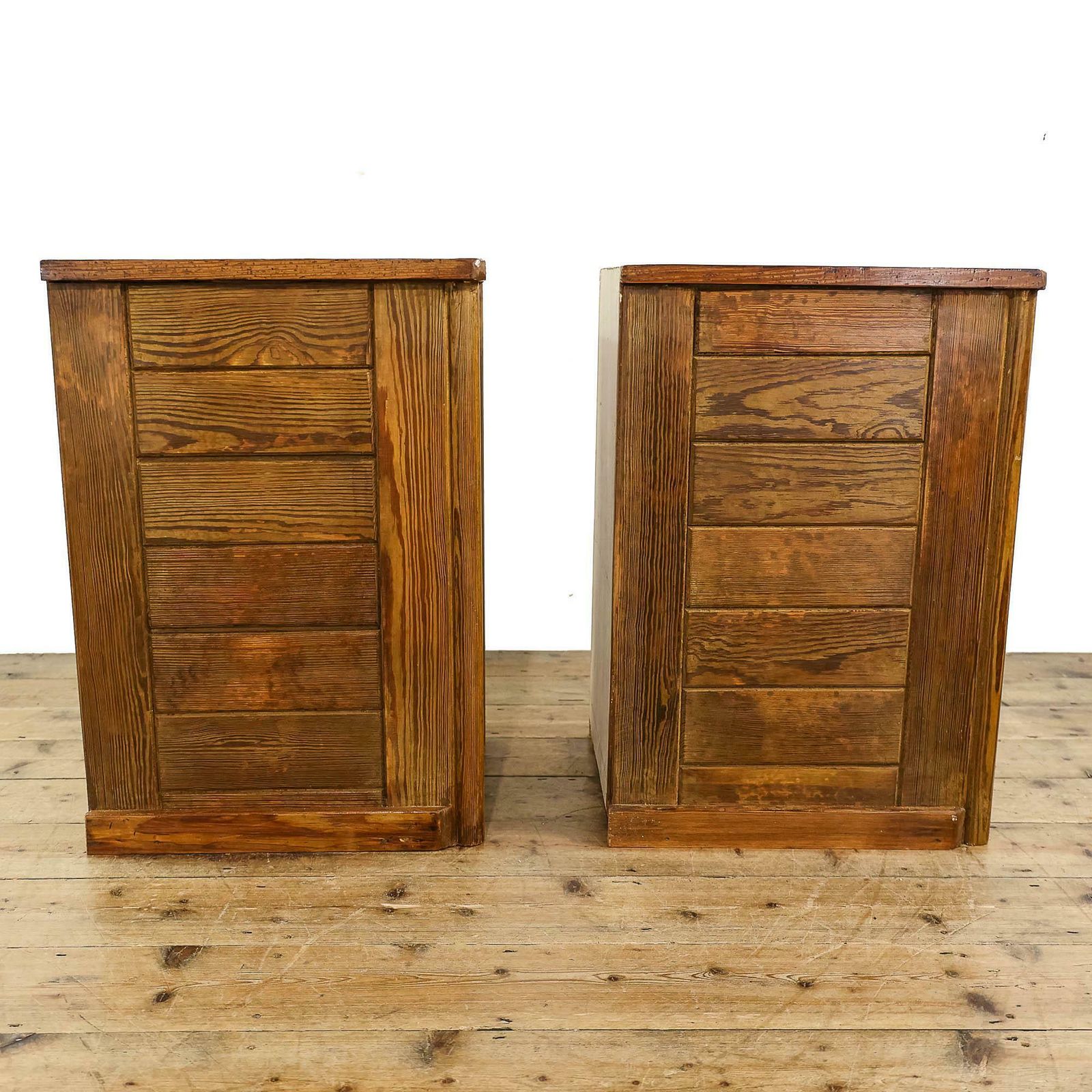 Pair Of Rustic Pine Bedside Cabinets | Bedroom Storage | Pair Of Cabinets | Pitch Pine Chest | Reclaimed Cabinets photo Furniture