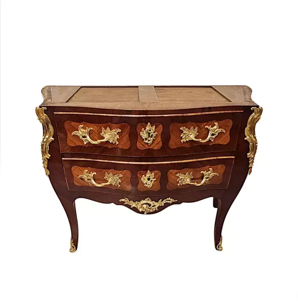 photo furniture A Very Rare Pair Of 19th Century Marble Top Bombe Shaped Chests Or Commodes