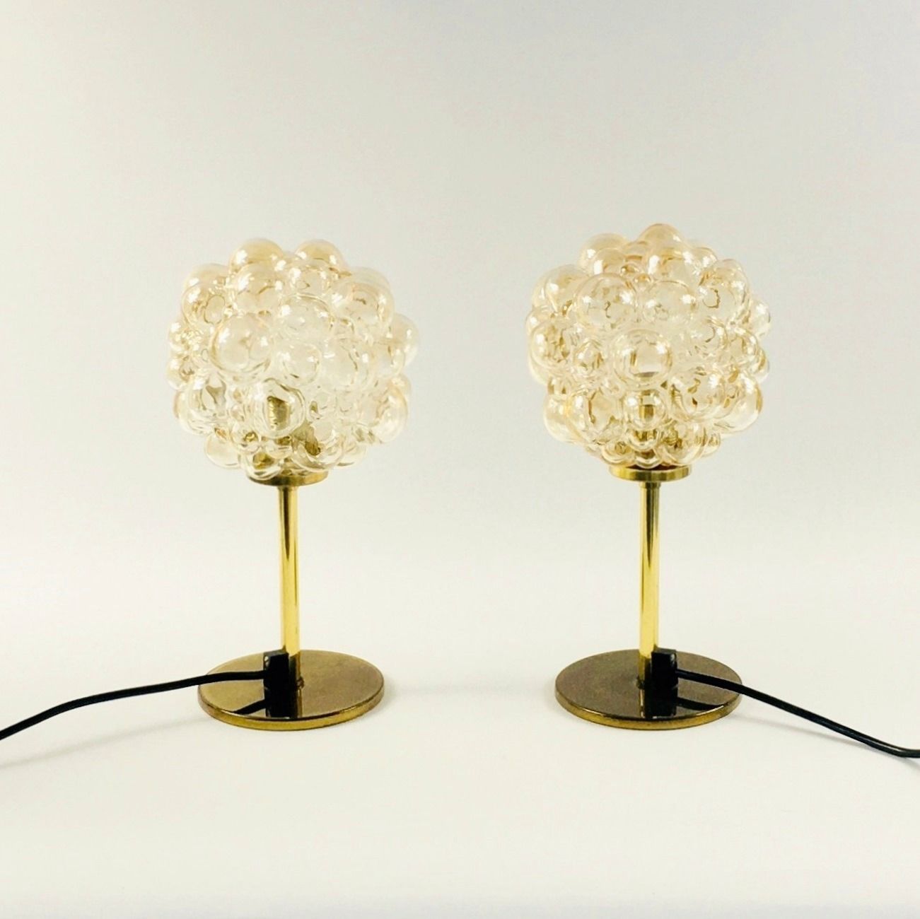 Pair Of Mid Century Bubble Glass Table Lamps By Helena Tynell, Germany, 1960s photo furniture