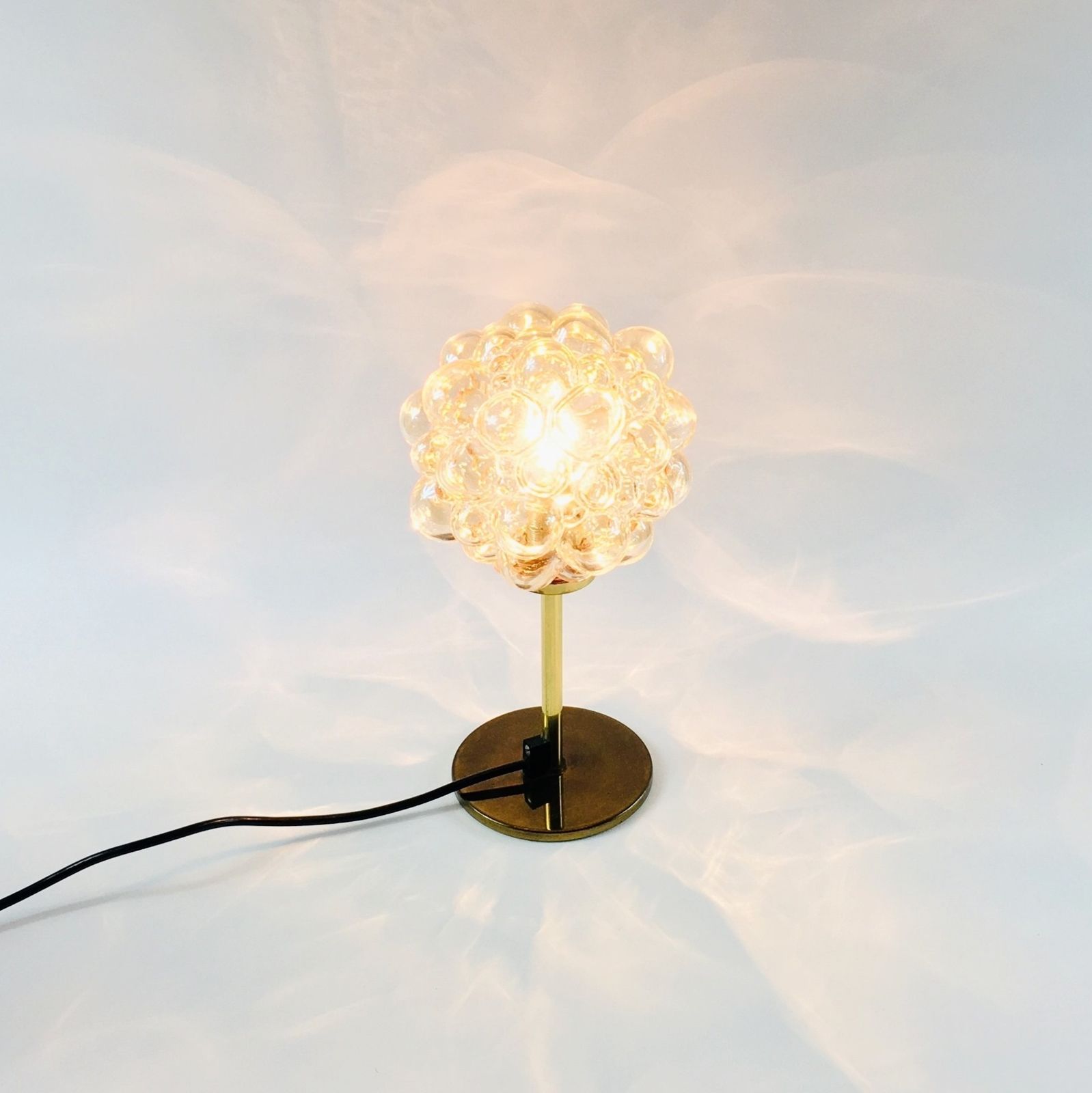 Pair Of Mid Century Bubble Glass Table Lamps By Helena Tynell, Germany, 1960s photo vinterior