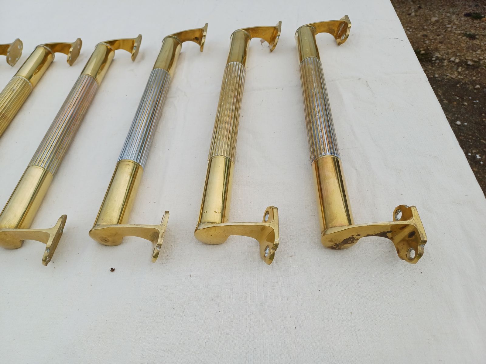 Set Of 17 Art Deco Brass Door Bars photo Home Decor