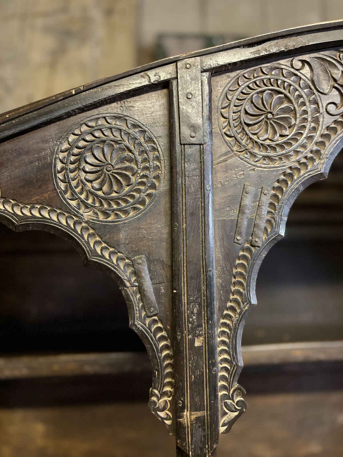 Large Anglo Indian Covered Shelf Unit photo for sale