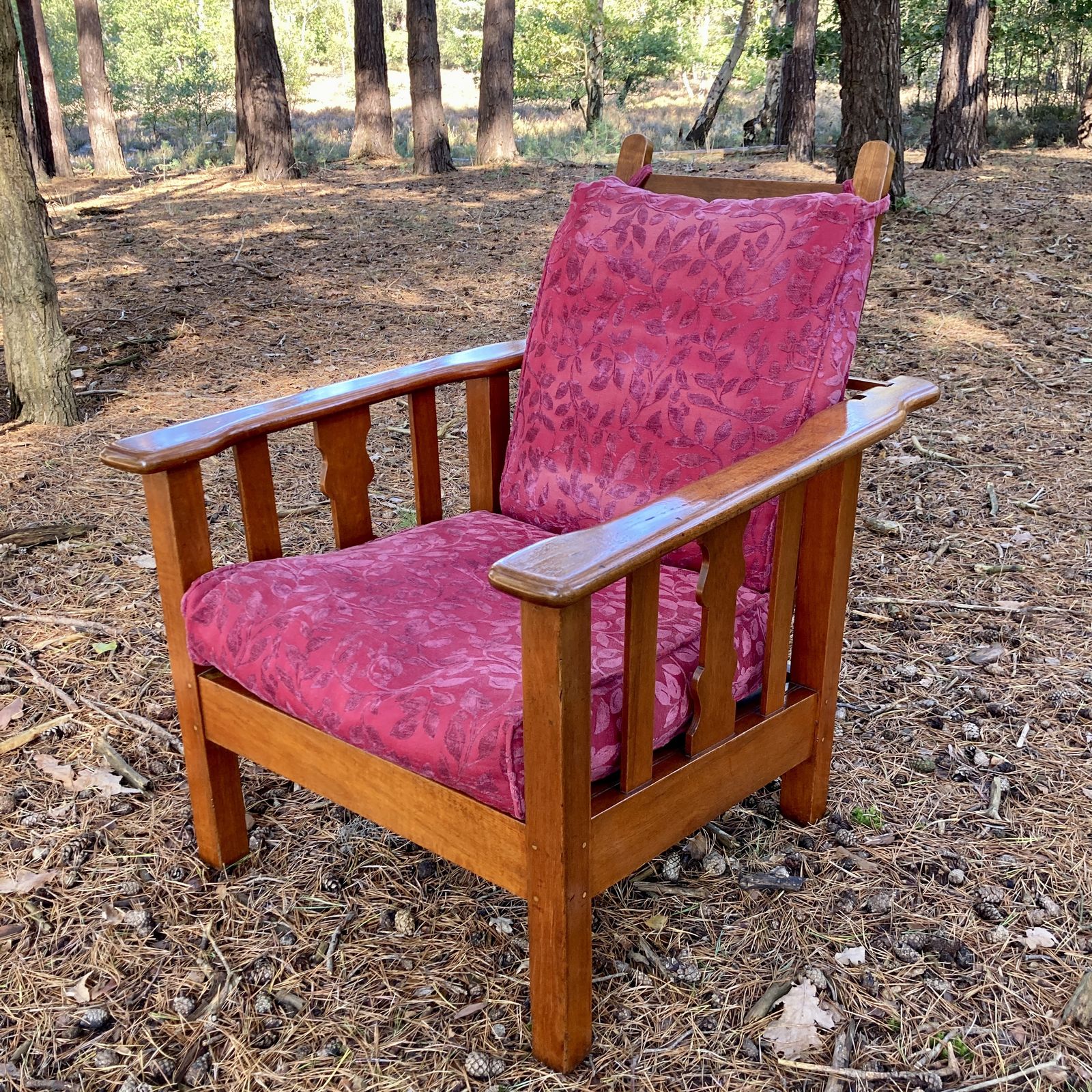 Edwardian Teak Reclining Armchair In The Manner Of Heals Of London, Circa 1920