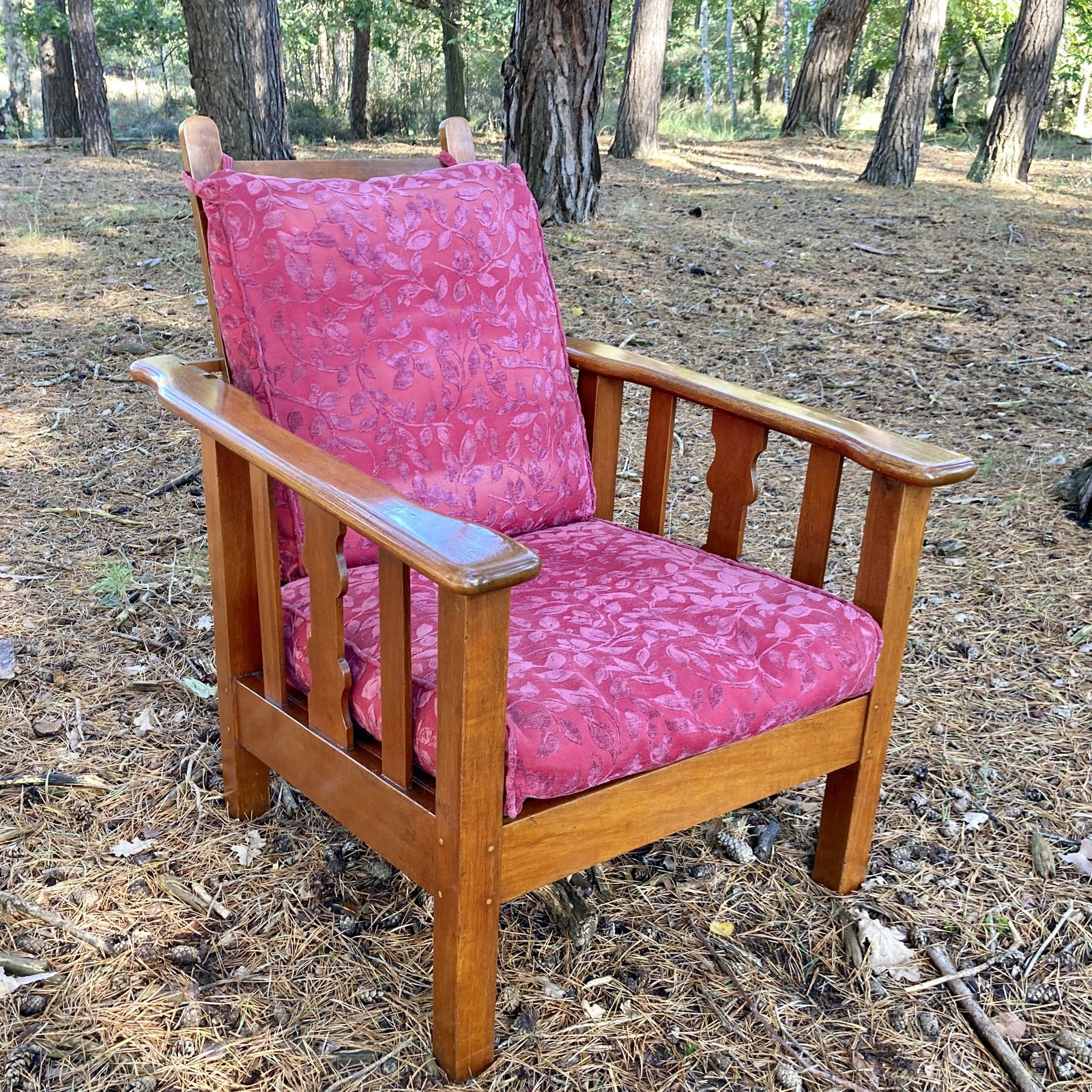 Edwardian Teak Reclining Armchair In The Manner Of Heals Of London, Circa 1920 photo vinterior