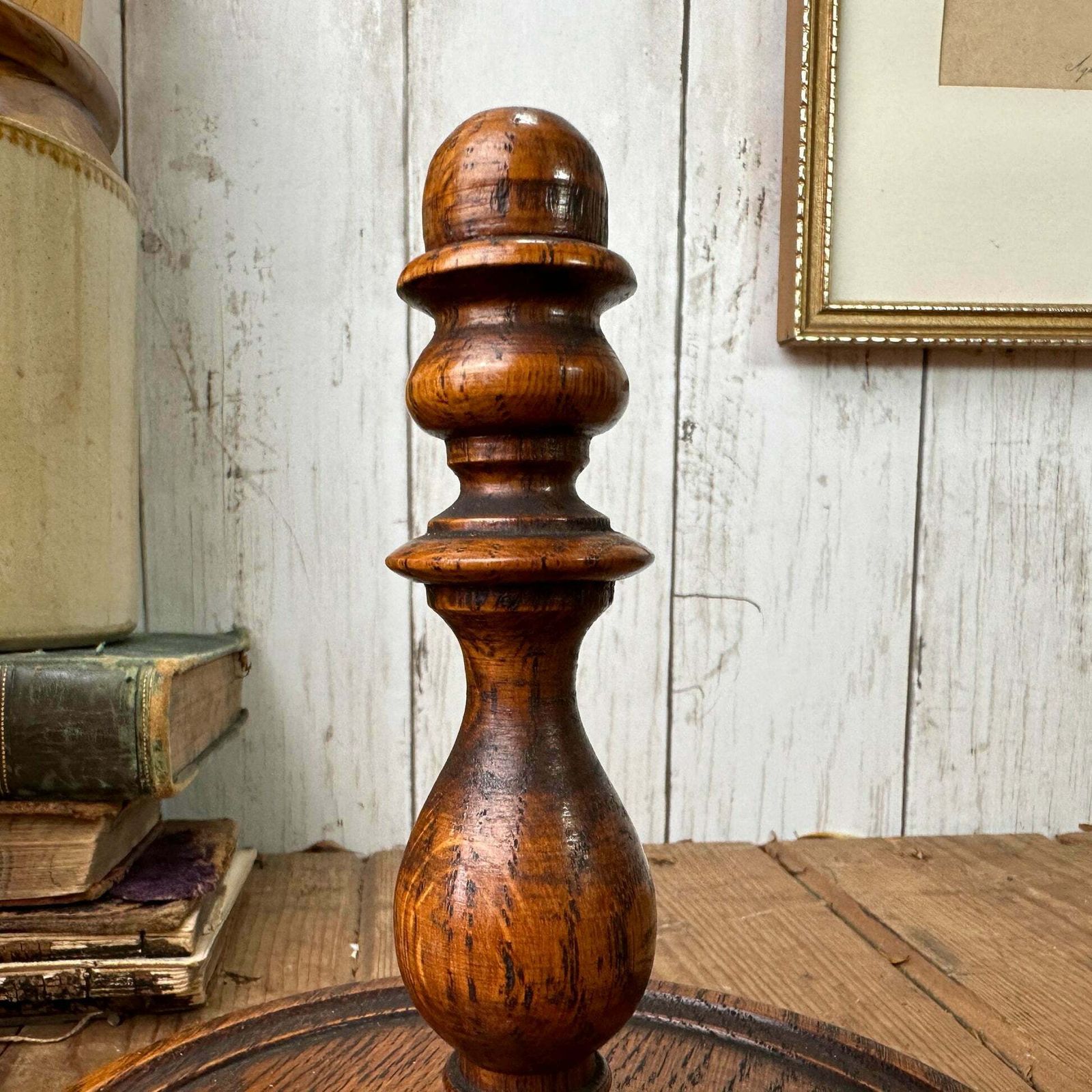 Antique Wooden Turned Wig, Hat, Glove Display Stand Plinth Pedestal photo furniture