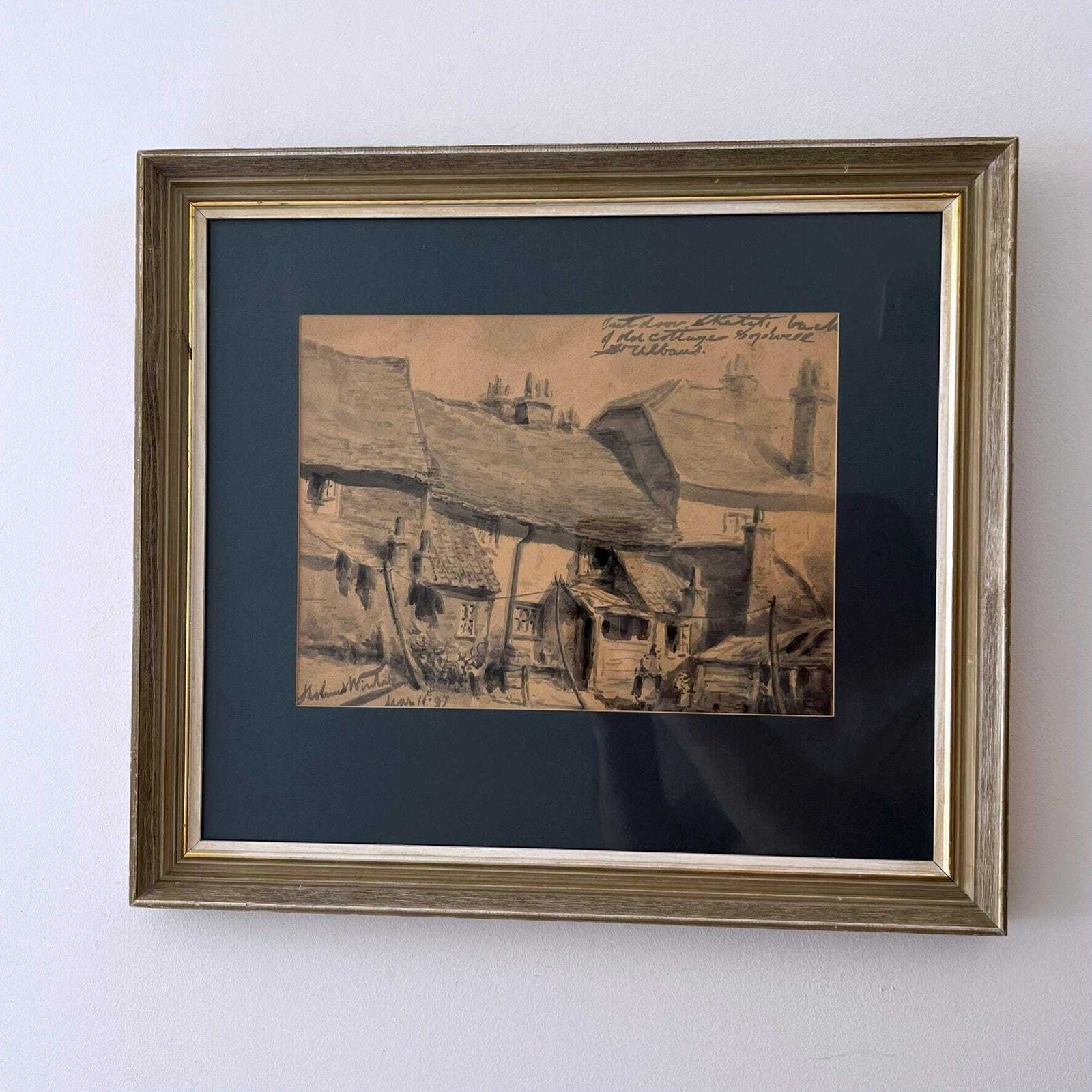 Vintage Framed Rural Scene Painting