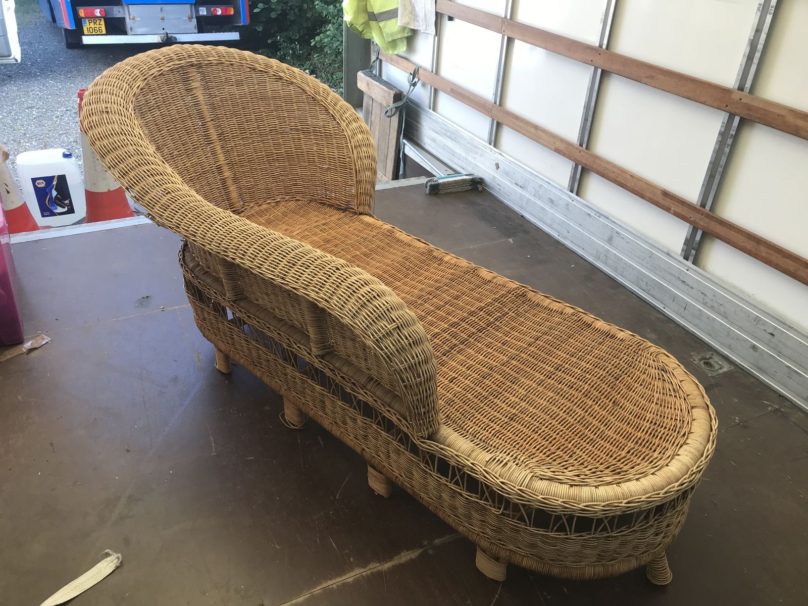Vintage Wicker Chaise Lounge, 1900s photo for sale