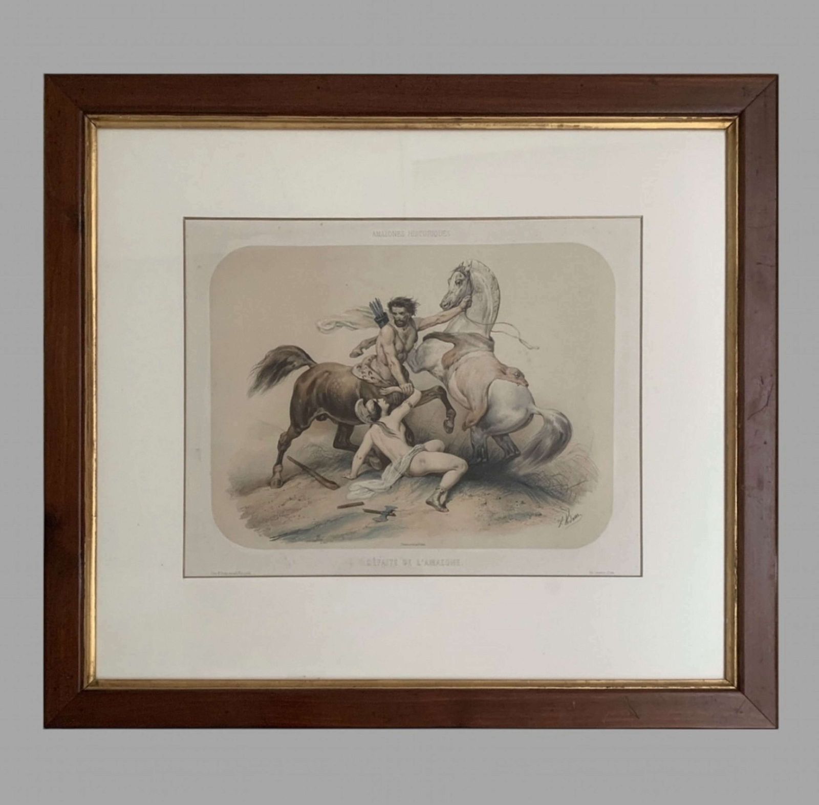Victor Adam A Fabulous Set Of Six Lithographs 1851 'Amazones' photo buy
