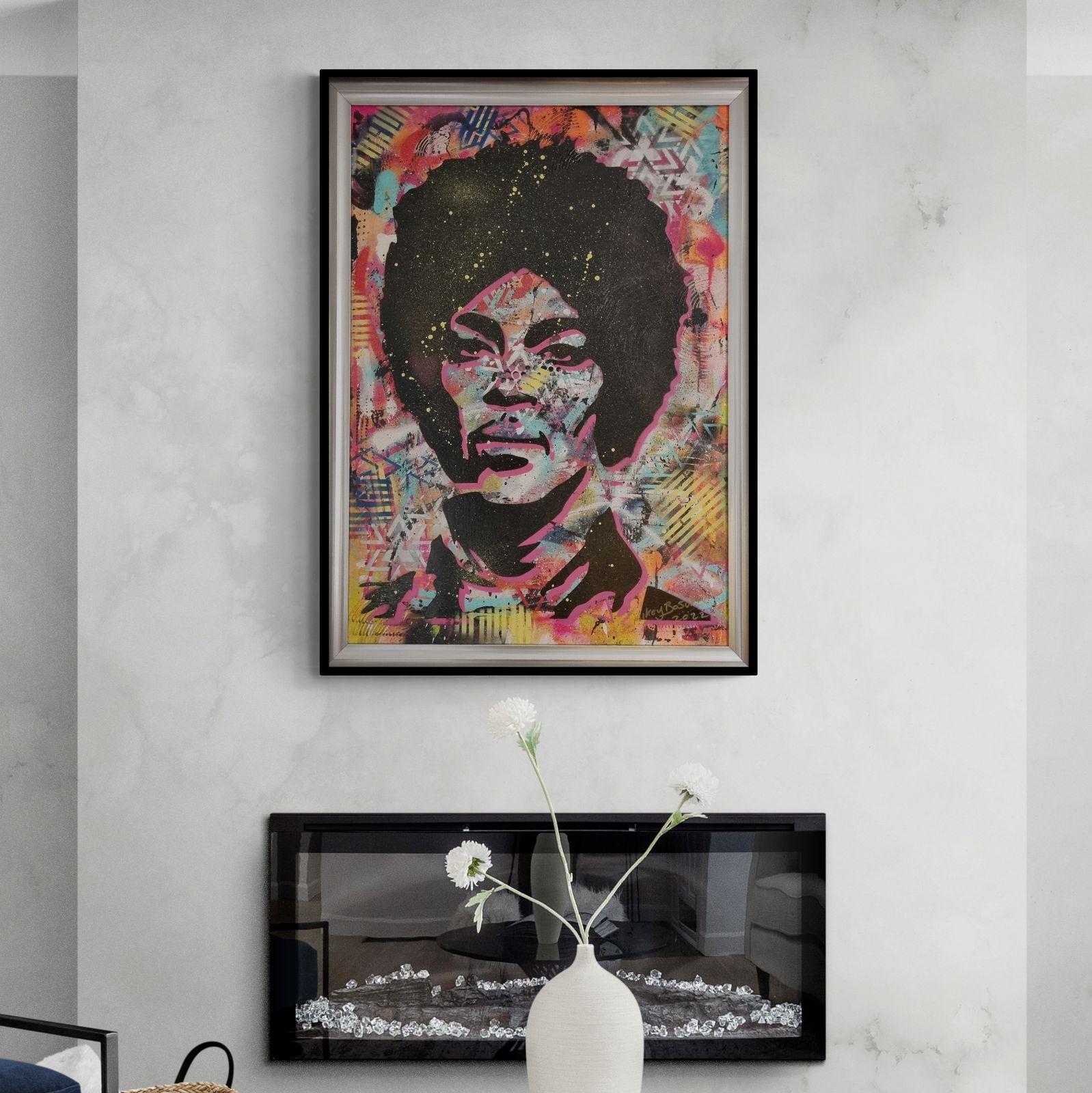 Original Abstract Art Depicting The Musician, Prince By Mikey Basura