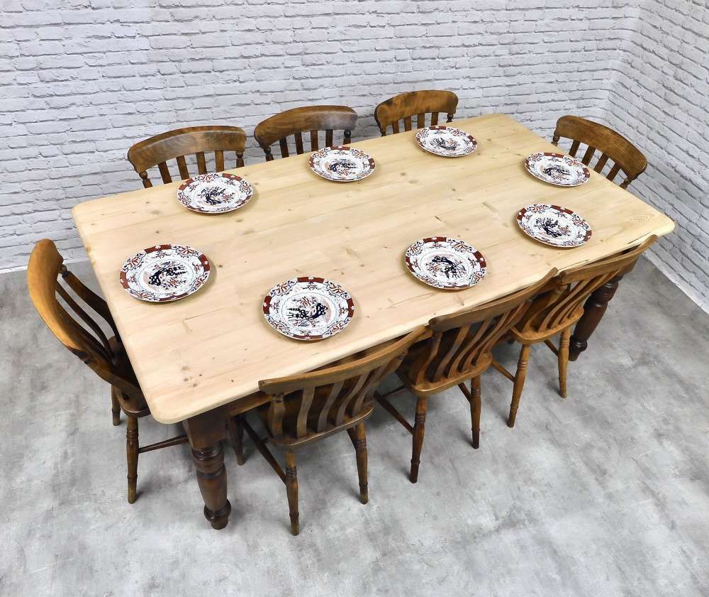 Pine Farmhouse  Kitchen Dining Table   Seats 8 photo 1850.0