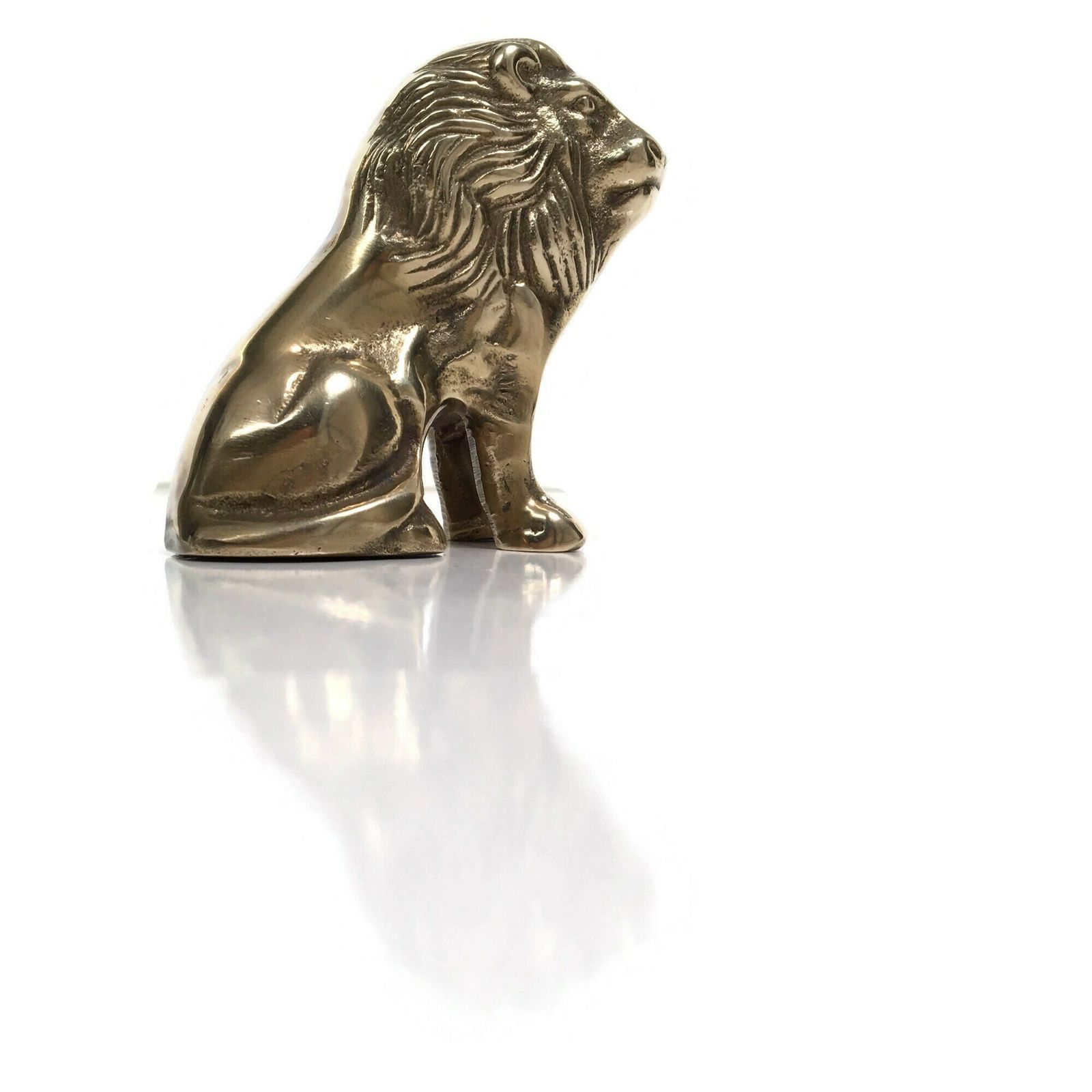 Brass Lion Sculpture | 1pcs | Paper Weight Figurine | Mid Century photo furniture
