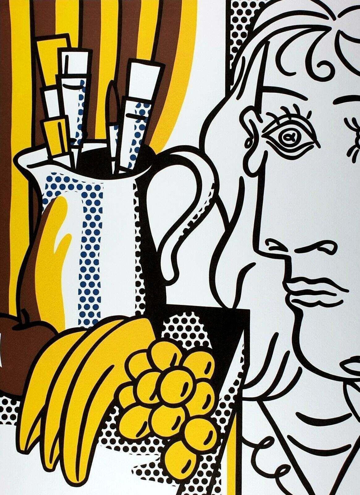 1980s Original Roy Lichtenstein "Still Life With Picasso" Limited Edition Lithograph photo furniture