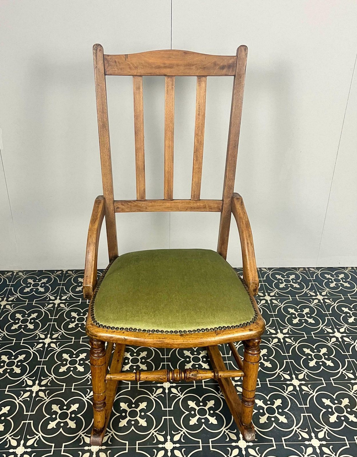 Victorian Oak Rocking Chair, Antique Wooden Furniture, Period Home, Interior Decor photo for sale