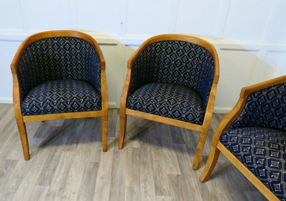 A Set Of 4 Upholstered Tub Chairs photo for sale