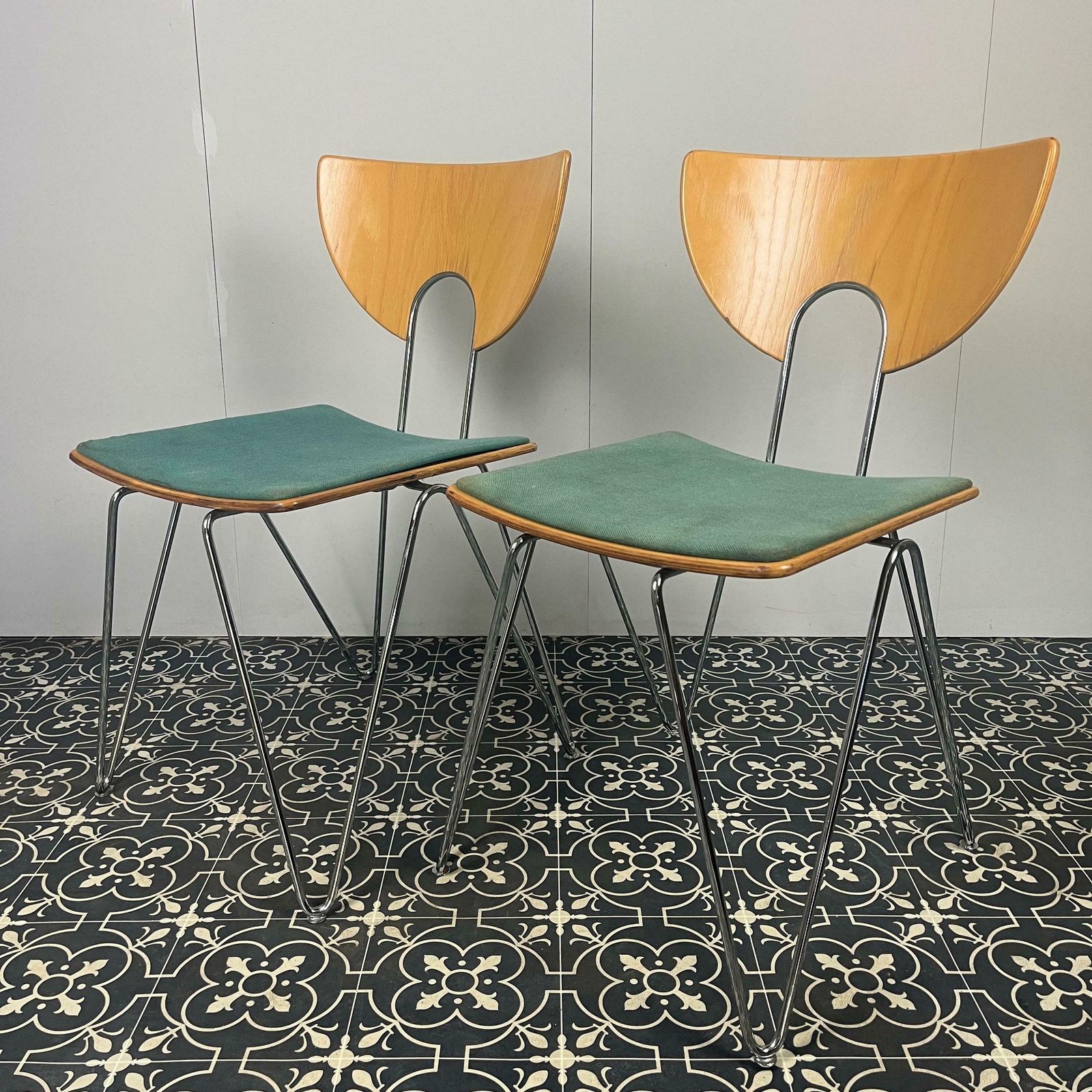 Stylish Vintage German Designer Mikado Dining Chairs By Walter Leeman For Kusch + Co, Mid Century Modern, Retro Furniture photo 495.0