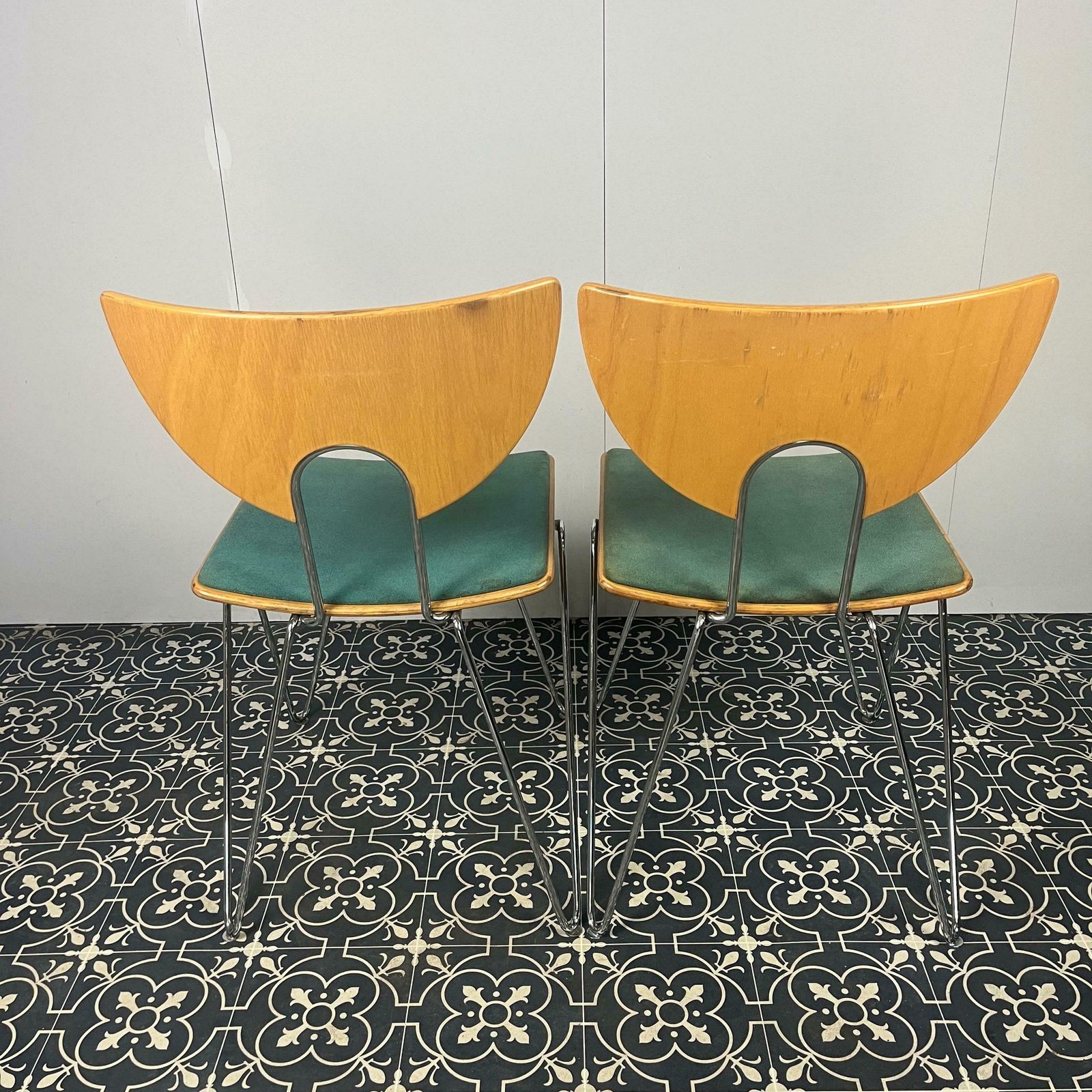 photo furniture Stylish Vintage German Designer Mikado Dining Chairs By Walter Leeman For Kusch + Co, Mid Century Modern, Retro Furniture