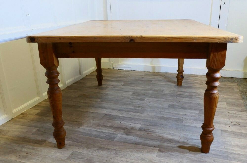 Large Pine Farmhouse Kitchen Table photo Furniture