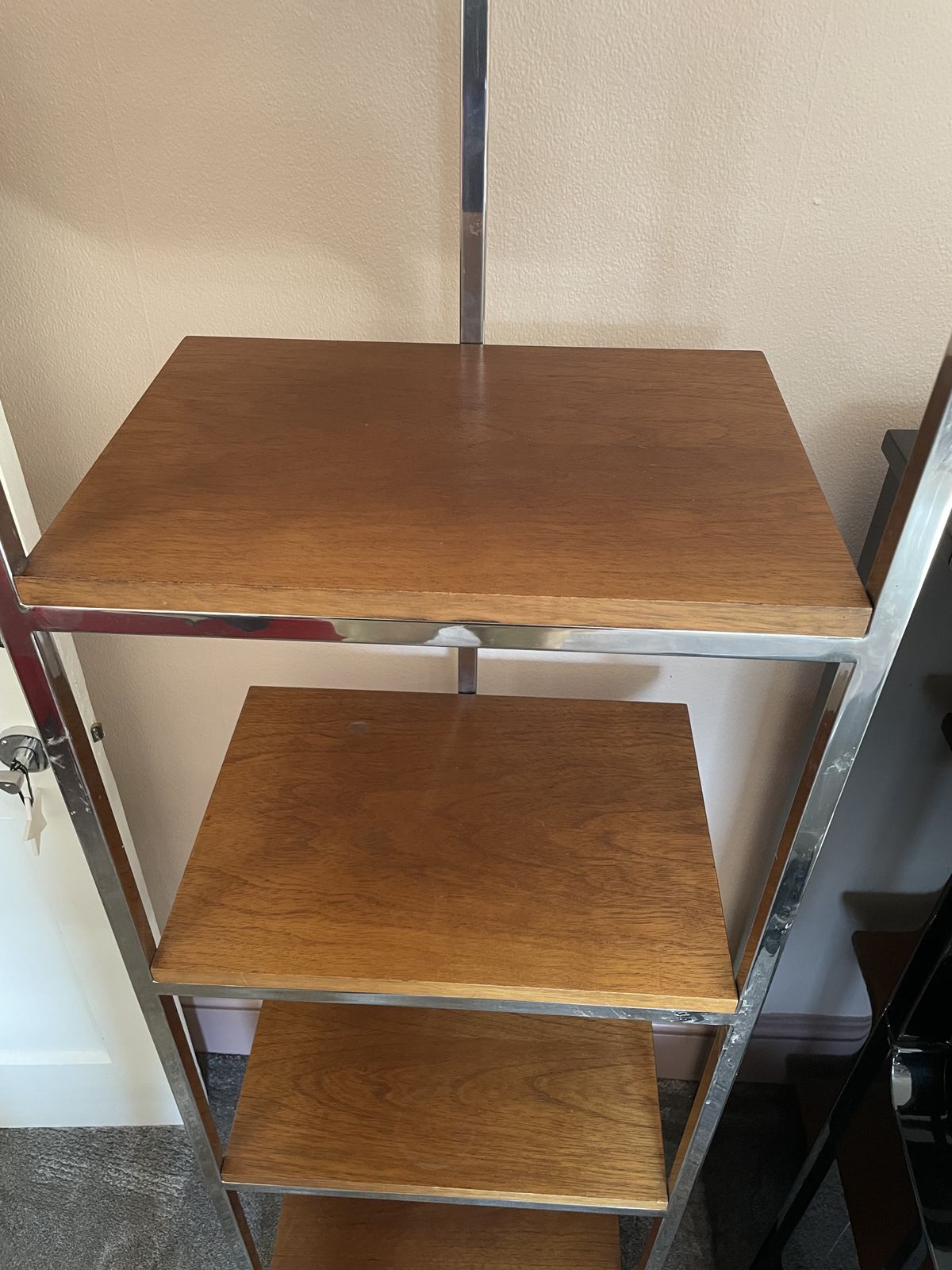 Danish Rosewood And Steel Free Standing Shelves photo for sale